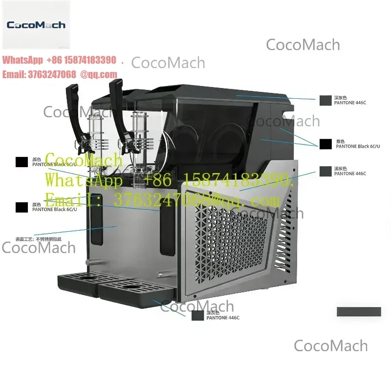 450W 110V 220V Professional Commercial Double Cup Automatic Smoothie Machine for Restaurant Milk Tea Shop