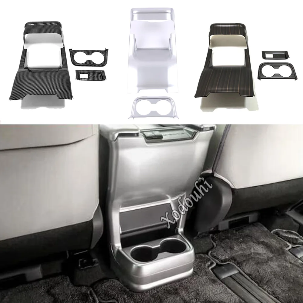 Car Rear Air Conditioning Outlet Cover Water Cup Frame Trim Kit Decoration Accessories 3PCS For Toyota Sienna 2021 2022 2023