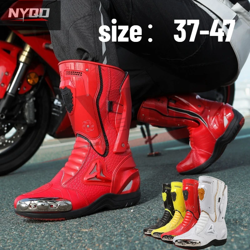 

Anti Fall Motocross Boots Wear-resistant Motorcycle Boots Men's Women Racing Boots Safe Riding Equipment Rally Shoes