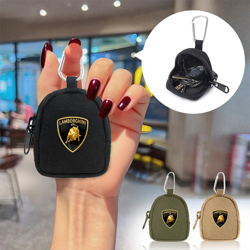 Monedero portátil con emblema de coche, monedero para tarjetas bancarias, monedero para Lamborghini Urus Huracan Aventador, accesorios interiores de coche de primera calidad