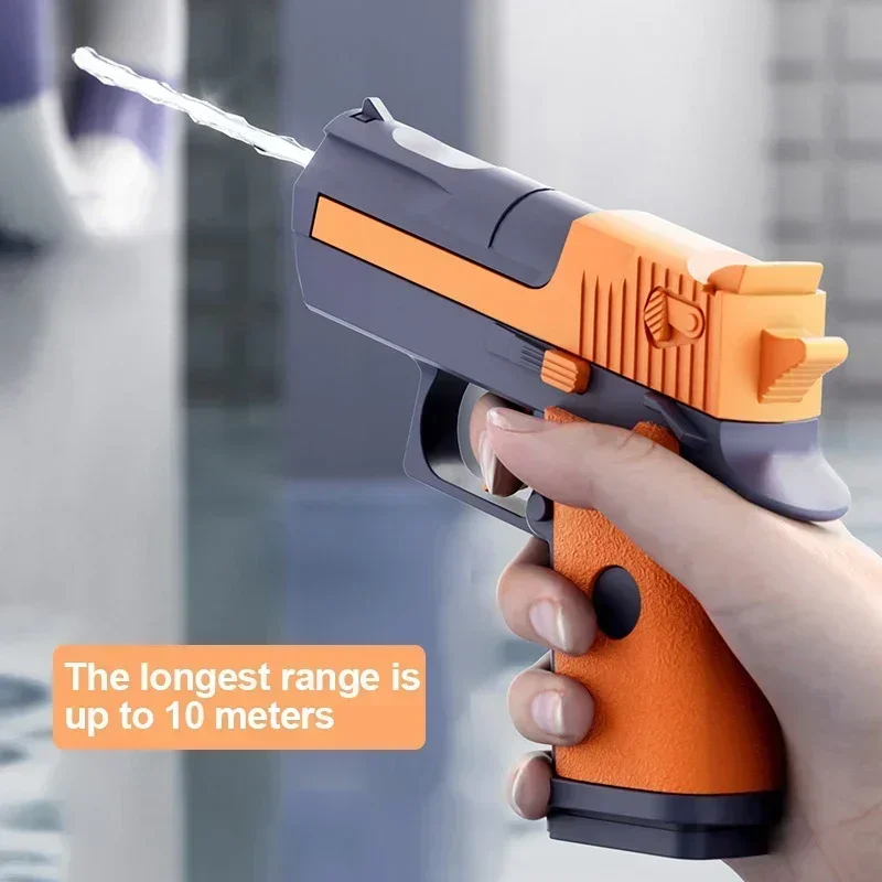 뜨거운 미니 사막 독수리 기계 연속 발사 물총 작은 권총 여름 야외 해변 가난한 장난감 어린이를위한 물총을 쏘다
