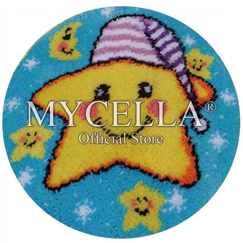 

Наборы ковриков с крючком-защелкой DIY Ковер Вышивка Звезда смайлик Размер Нить Вязание крючком Искусство Гостиная Использование наборы для изготовления ковров с крючком-защелкой