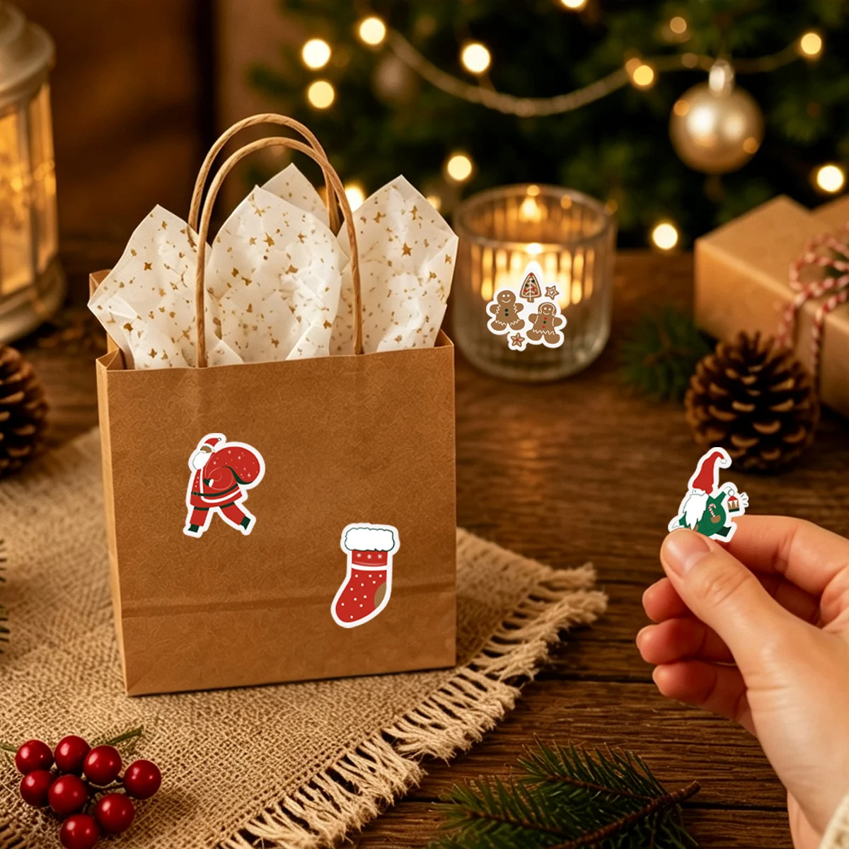 500pcs/roll Christmas Gift Stickers Merry Christmas Decor for Home 2026 Self-Adhesive Envelope Label Navidad Natal New Year 2027