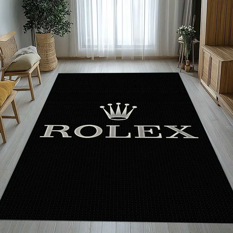 Retro Watch Logo R-Rolex Soft Non-Slip Large Area Rug for Living Room,Bedroom Playroom Carpet Mat for Sofa,Home Decor Gift