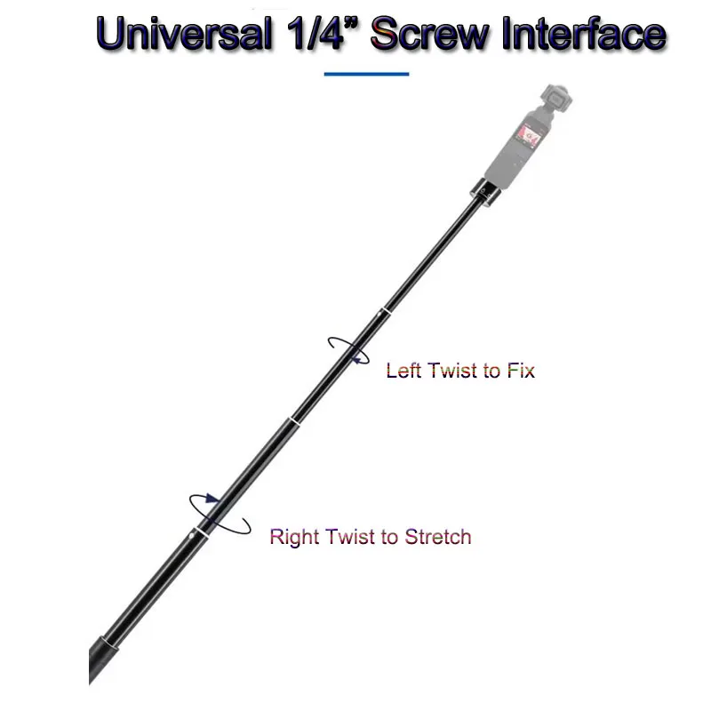 عصا سيلفي قابلة للتمديد من PyroGraphy، مثبت من ألياف الكربون، قضيب تمديد للهواتف الذكية DSLR وكاميرا بدون مرآة، كاميرا رياضية