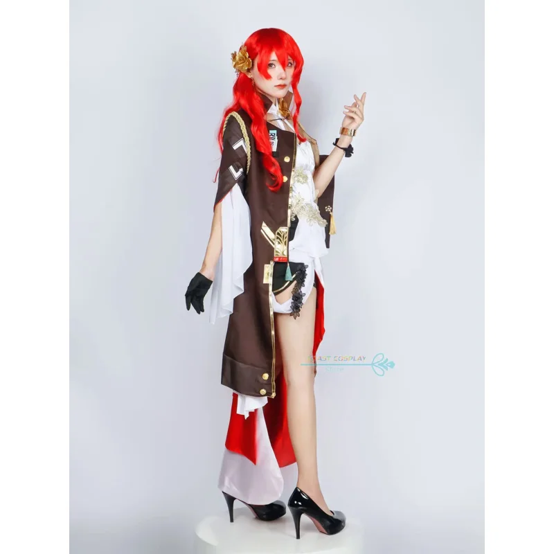 Himeko Cosplay Game Honkai Star Rail Himeko Cosplay Costume Dress Wig Halloween Party Costume Women Anime Role Play