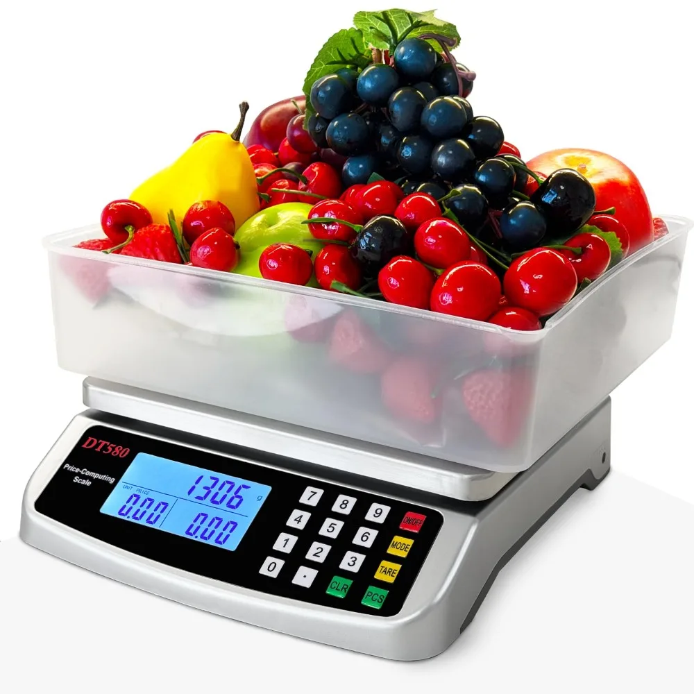 

50kg Digital Kitchen Scale with Tray, Stainless Steel, Commercial Price Computing for Baking Cooking