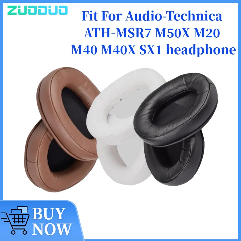 

ZUODUO Ear Pads For Audio-Technica ATH-MSR7 M50X M20 M40 M40X SX1 Headphone Replacement Leather Pads High Quality Foam Pads