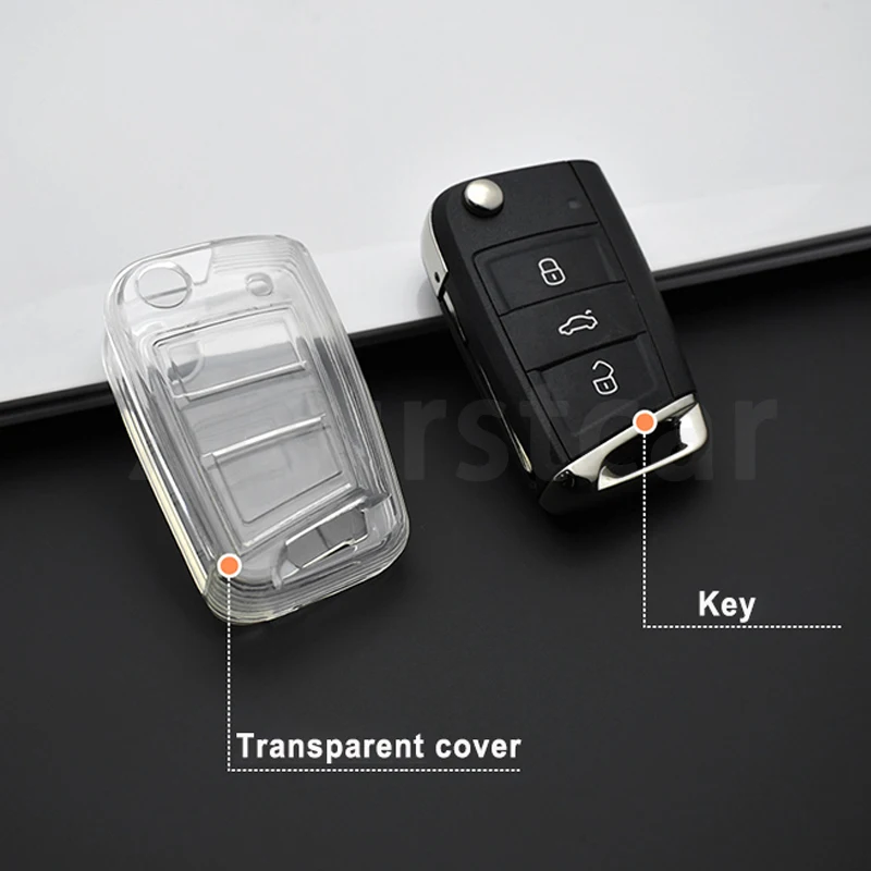 Auto Shell Fob Car Key Case Full Cover For SEAT Ateca Leon FR 2 Ibiza For Skoda Octavia For VW Volkswagen Golf 7 MK7 Tiguan MK2 view 3