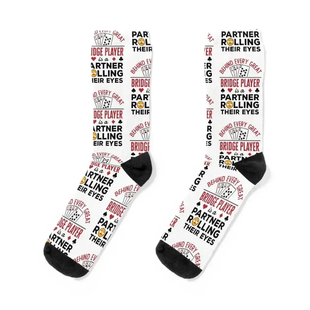 Behind Every Great Bridge Player Is a Partner Rolling Their Eyes Socks moving stockings colored heated summer Socks Male Women's