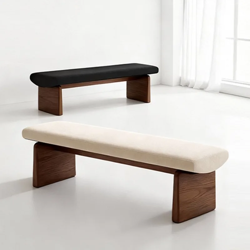 

minimalist solid wood bench home dining room soft bag long dining stool bedroom bedside stool entrance shoe changing stool