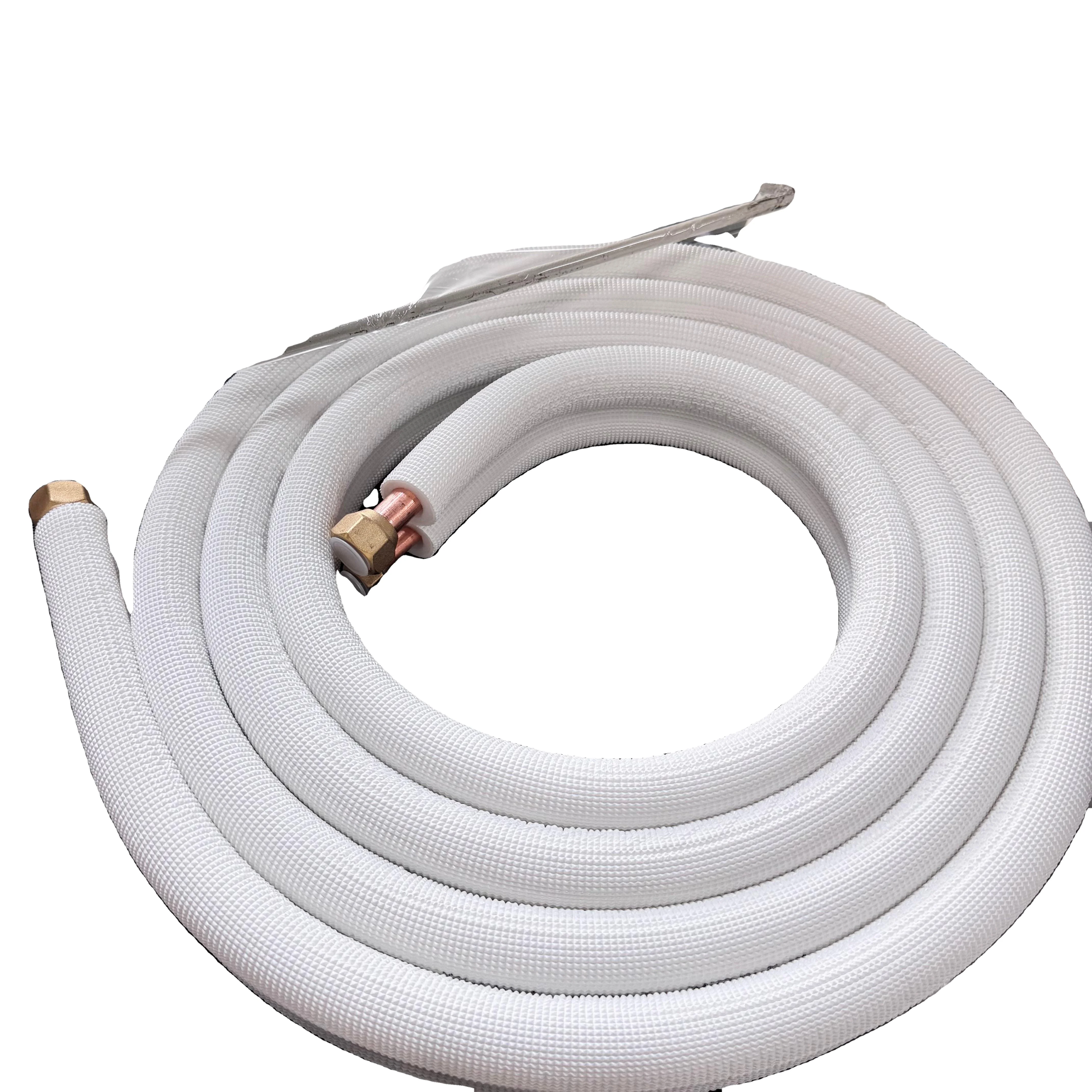 Factory White PE Insulated Al Copper Line Set For Mini Split AC Installation Kit