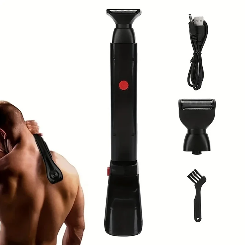 A74G-afeuille arrière électrique 2 en 1, tondeuse pour le visage, Rechargeable, poignée pliable, épilation du dos, toilettage pour le corps des hommes