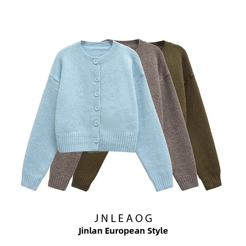 JNLEAOG Soft Knitted Casual Sle Women's Jaet Faion Design Versatile Comfortable Polyester Fiber Long Sve ort Coat
