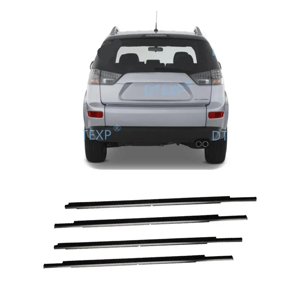 

4 Pieces Outside Black Window Glass Rubber for Outlander 2007-2012 CW 5727A107 Protect WeathersStrip for Peugeot 4007