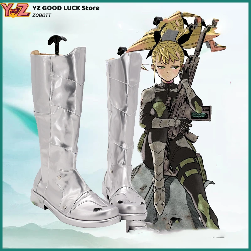 

Kaiju No 8 Kikoru Shinomiya Cosplay Costume Shoes Handmade Faux Leather Boots Halloween Costumes Props Accessories