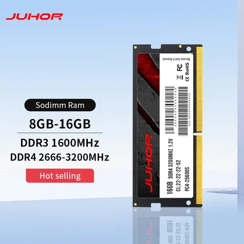 Imagen 2 del producto JUHOR Memoria Ram DDR4 8GB 16GB 2666MHz 3200MHz DDR3 8GB 1600MHz Sodimm Notebook Memoria portátil de alto rendimiento
