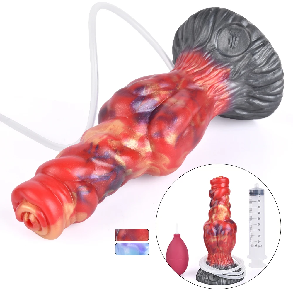 

Realistic Dog Dildo with Strong Sucker Silicone Fantasy Ejaculation Penis G-spot Stimulate Adult Sex Toy Butt Plug for Women Men