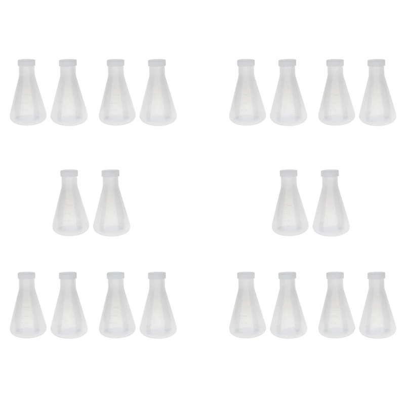 Flcopropriété Erlenmeyer conique en plastique gradué de laboratoire, Ghable, mur optique lisse, 20 HI de 250Ml