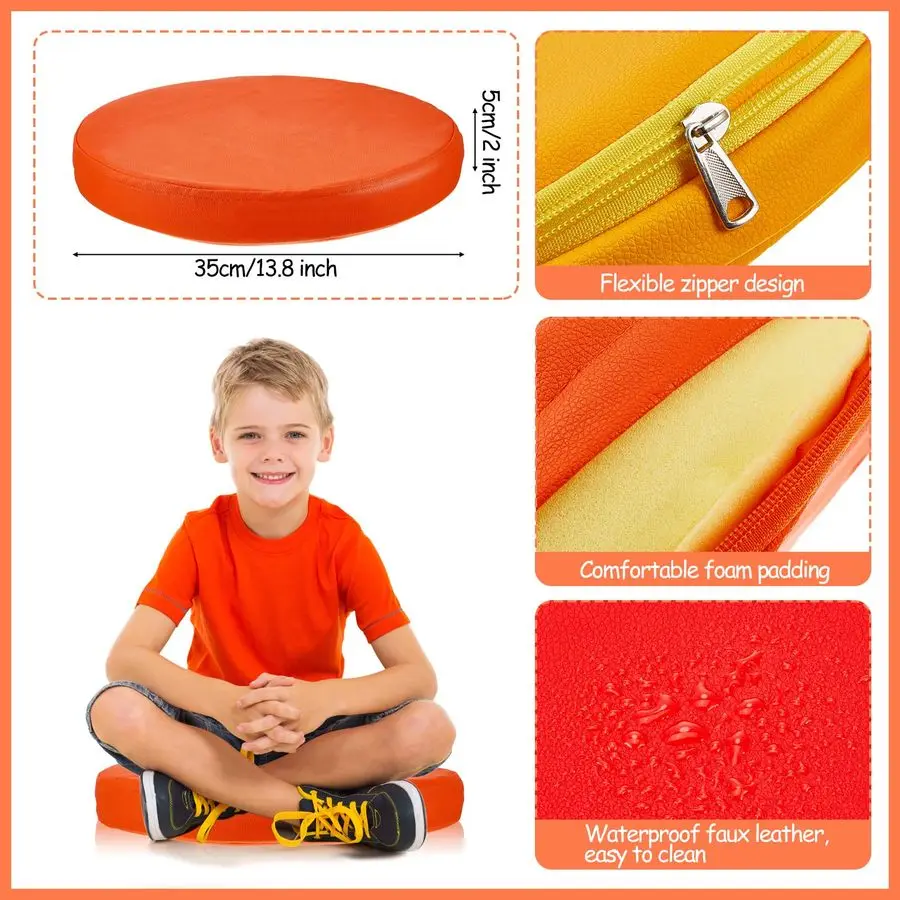 

8 Pcs Extra Thick Flexible Seating Floor Cushions Assorted Colored Floor Pillow Classroom Seat Cushions Soft Classroom Seating f