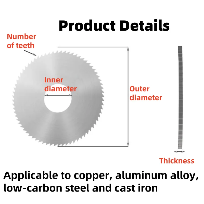 Saw Blade Circular Milling Cutting Disc Tool CNC Slot Machine Tungsten Carbide Steel Diameter 40 50 60 Slitting Metal slither