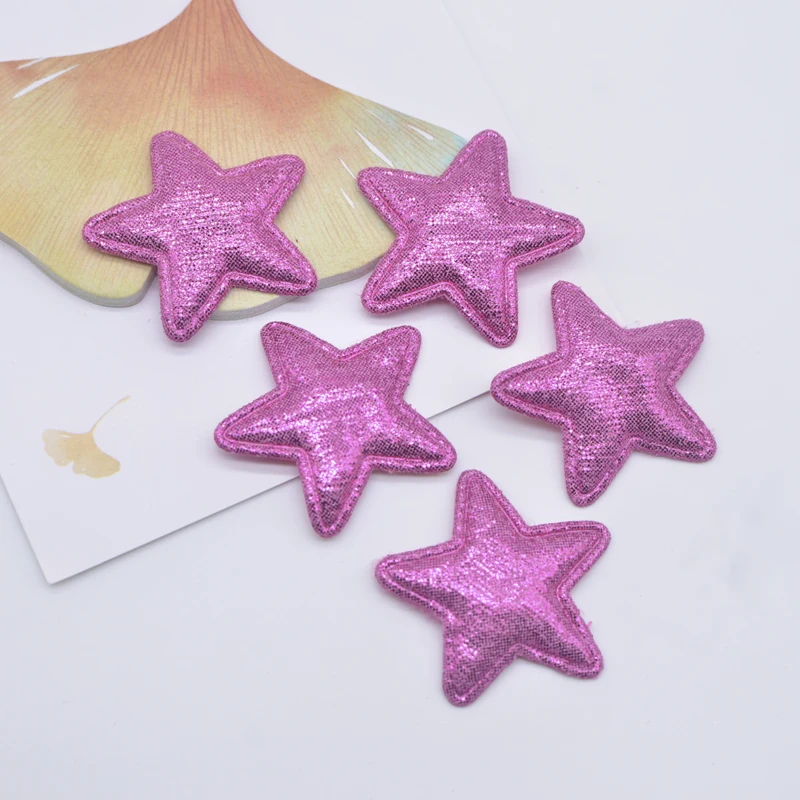 50Pcs 35mm Padded Star Appliques for Baby Crafts Clothes Sewing Patches DIY Headwear Bow Hair Clips Decor Accessories