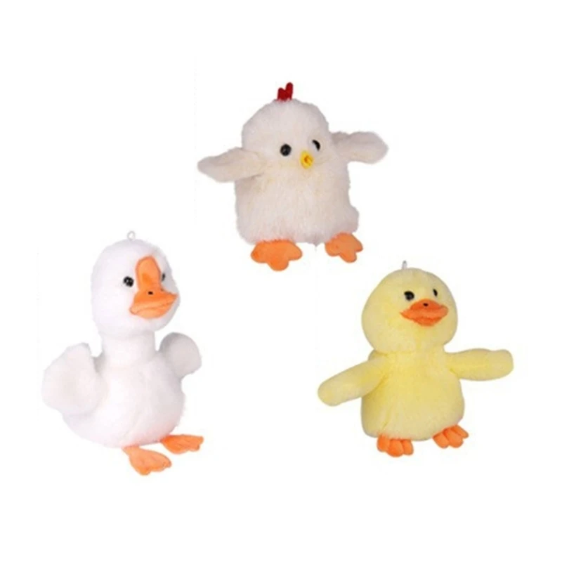 Lovely Electric Cartoon Chicken/Duck/Geese Plush Toy Soft Jumping Stuffed Toy Jumping Robotic Pet Toy for Kid Girl Gifts