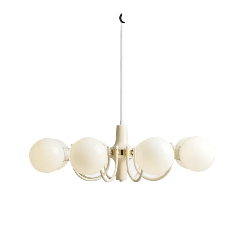 

Французская кремовая стеклянная люстра для гостиной, спальни, креативный волшебный бобовой шар, средневековый кабинет, столовая, свет