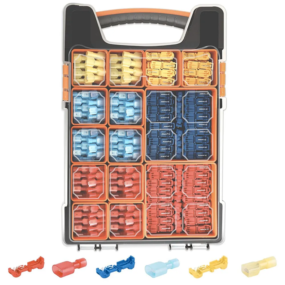 

600 шт. T-образные разъемы для проводов, комплект изолированных проводов, разъемы для сращивания проводов T-Tap, электрические быстроразъемные лопаточные разъемы