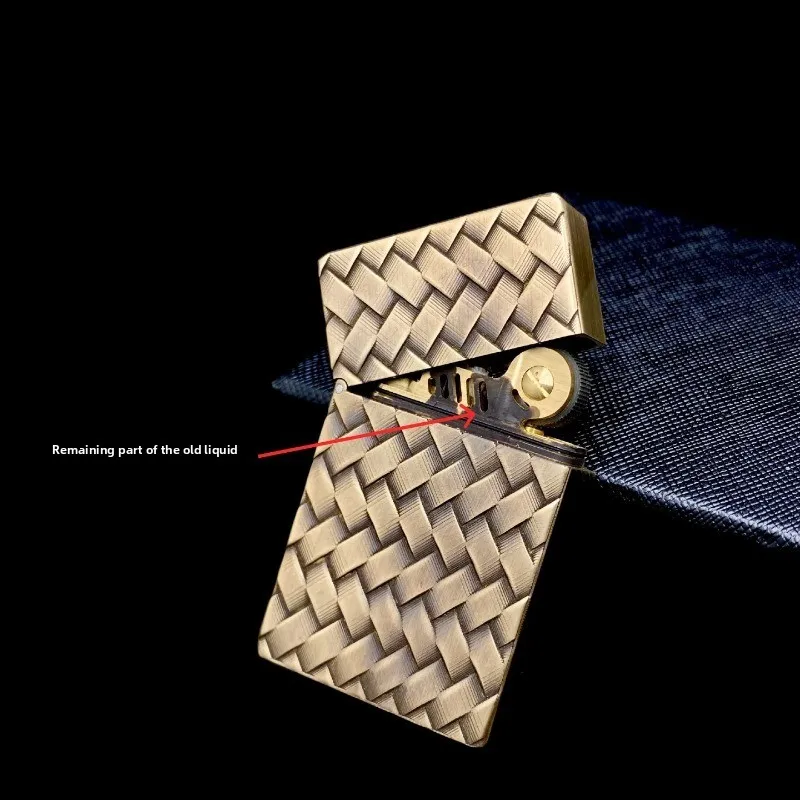 Trench Small Steel Cannon Brass Kerosine Lighter Ultra-thin Portable Upgraded Floating Engraving Drawing Grinding Wheel Ignition