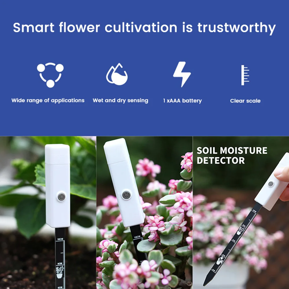 Imagem -02 - Sensor de Umidade do Solo para Plantio de Jardim Testador de Umidade de Temperatura Detector de Plantas Monitor com Indicadores de Cores