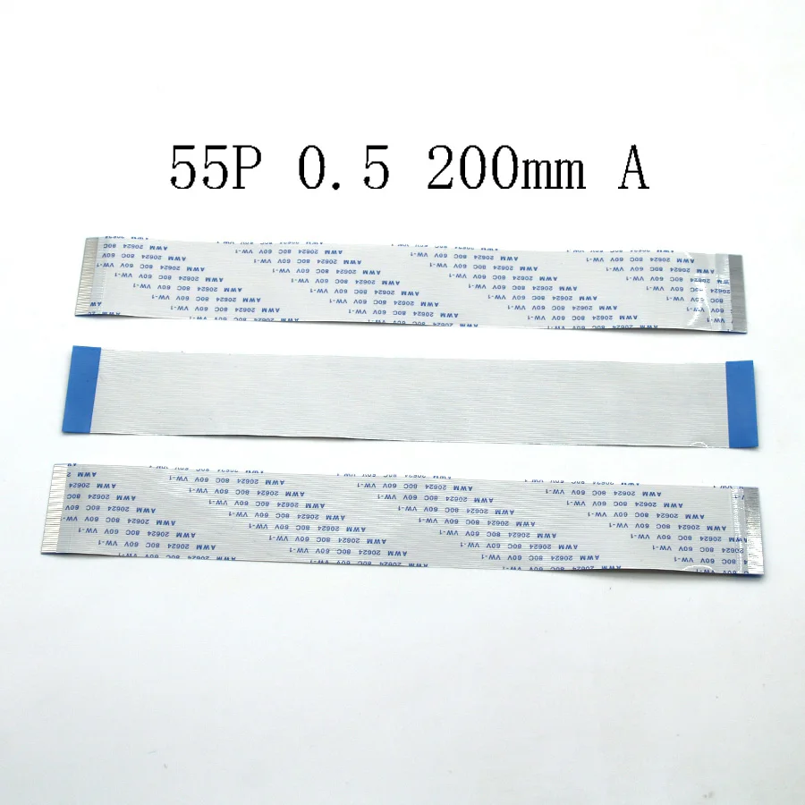 1pc 55pin FFC FPC flat flexible cable 0.5mm pitch 55-pin A-type forward length 200mm ribbon flexible cable AWM 20624 80C 60V