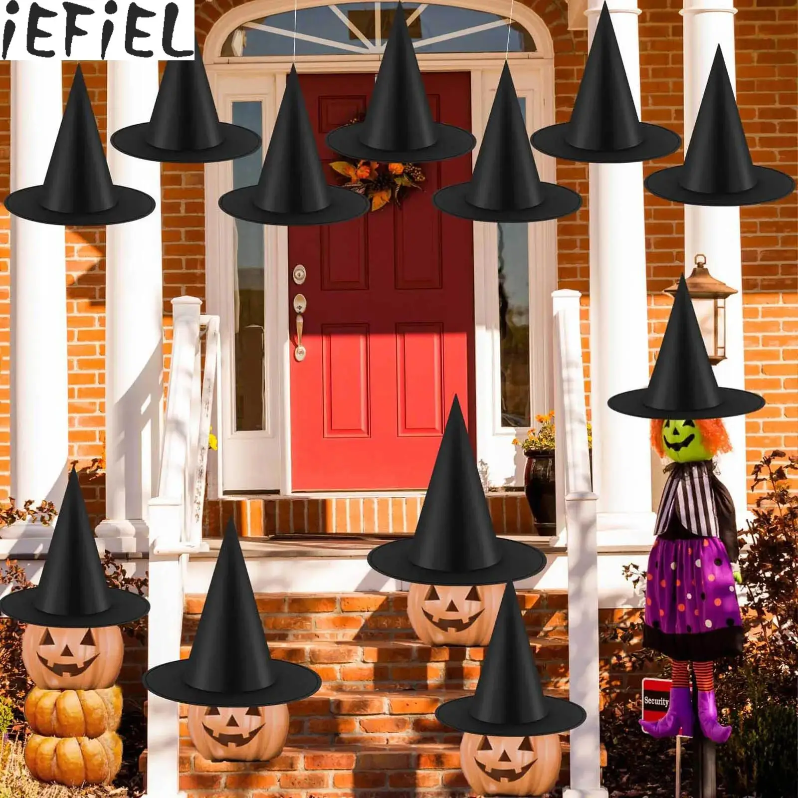 

12 PCS Halloween Witch Hats, Witch Costume Accessories Witches Hat with Indoor Outdoor Halloween Decorations