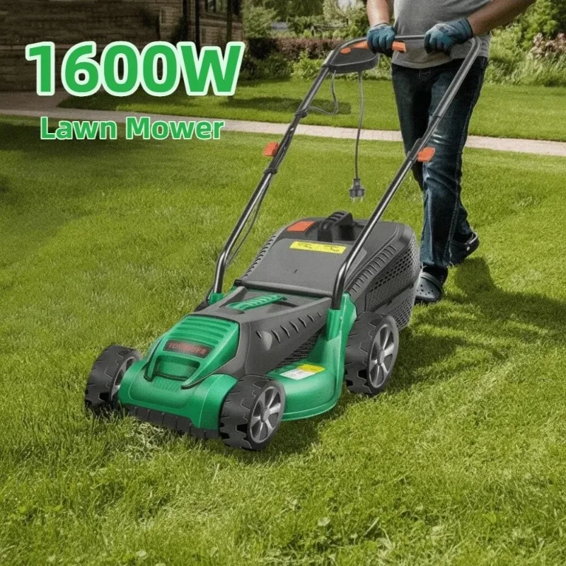 1600w Hand-Pushed  Lawn Mower Powerful Adjustable  Self-Propelled Lawn Mower Foldable Push-Style