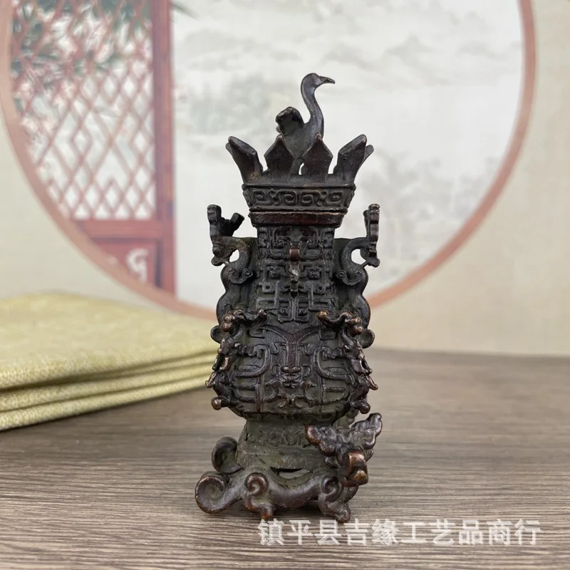 

Spring and Autumn Lotus and Crane Rectangular Hu Office Living Room Decorations Decoration Antique Collection