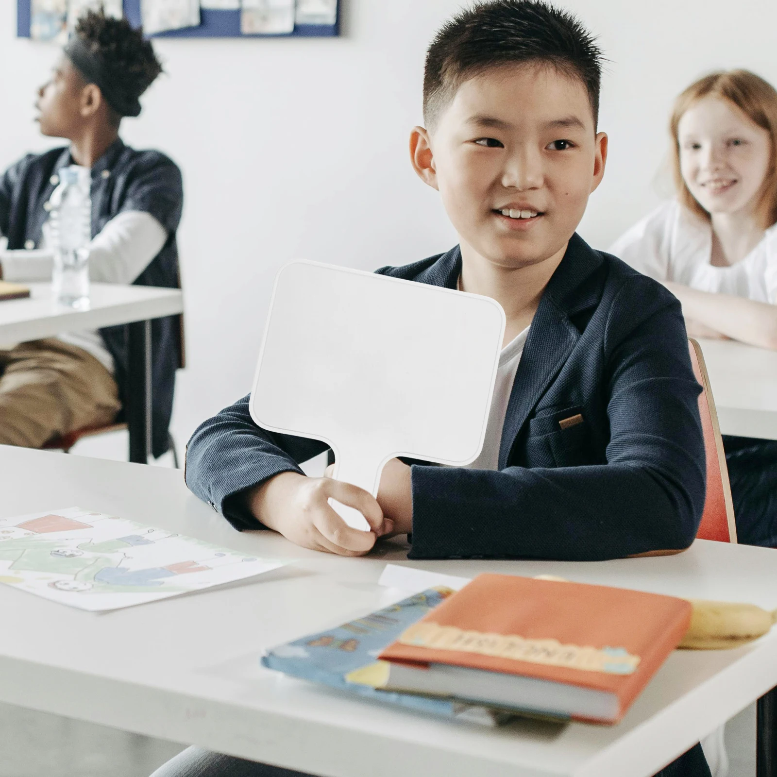 

Handheld Whiteboard Answer Paddle Dry Erase Small Score Board Mini Reusable Writing Board Classroom Voting Game Scoring Kit