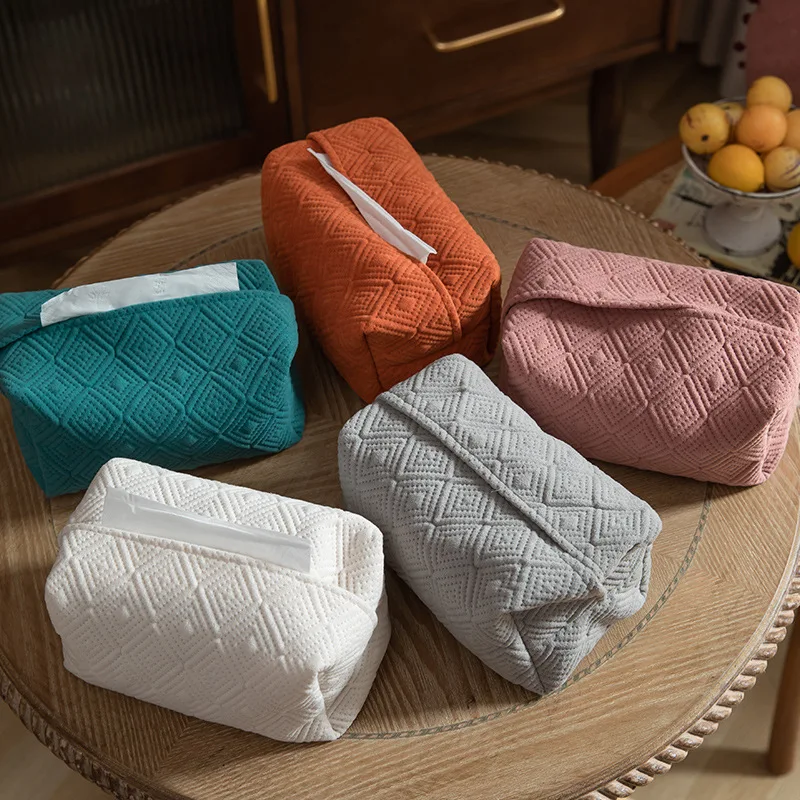 Ins Nordic Texture Tissue Case Napkin Holder For Living Room Table Tissue Boxes Container Home Car Papers Dispenser Holder