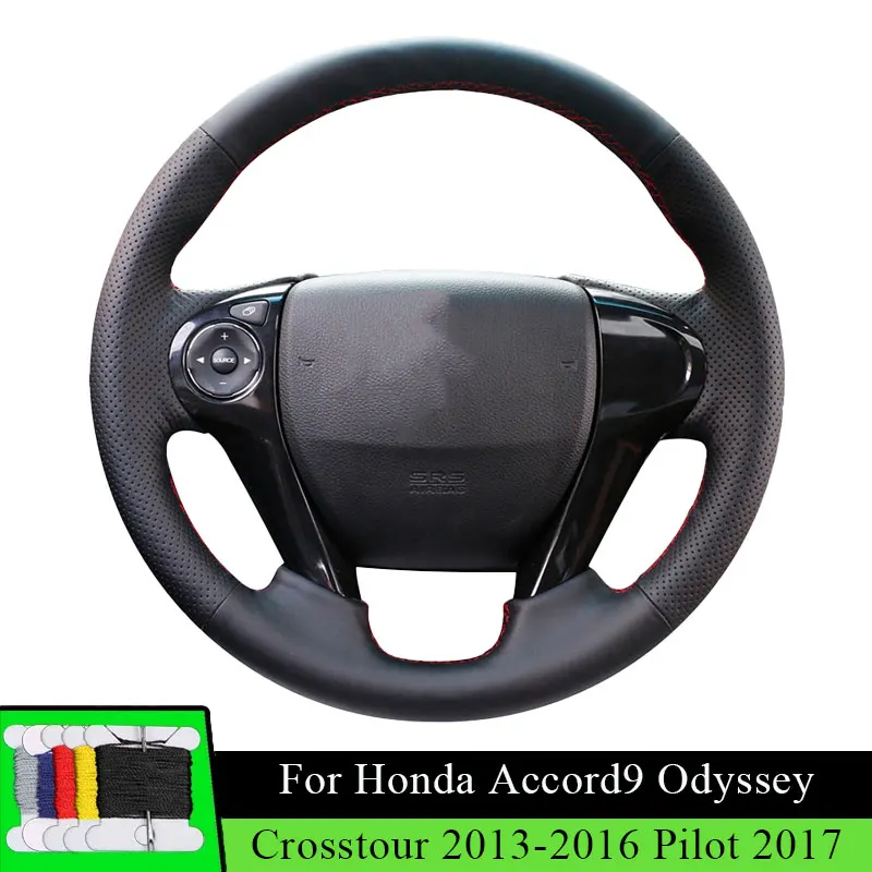 

Car Steering Wheel Cover For Honda Accord9 Odyssey Crosstour 2013-2016 Pilot 2017 Fiber leather Car Accessories Wear Resistance