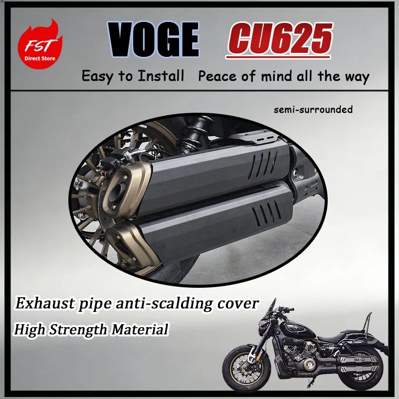 

FOR VOGE CU625 Dedicated Exhaust Heat Shield, Stainless Steel Anti-Scald Insulation Cover, Retro Style Protective Guard