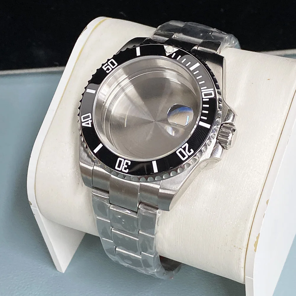 40mm Submersible Case Fit 8512 2813 Sport Sapphire Glass Sliding Buckle Men's Luxury Waterproof Watch