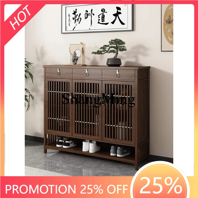 

SM new home entrance new indoor solid wood new Chinese style aisle narrow corridor entrance door shoe cabinet