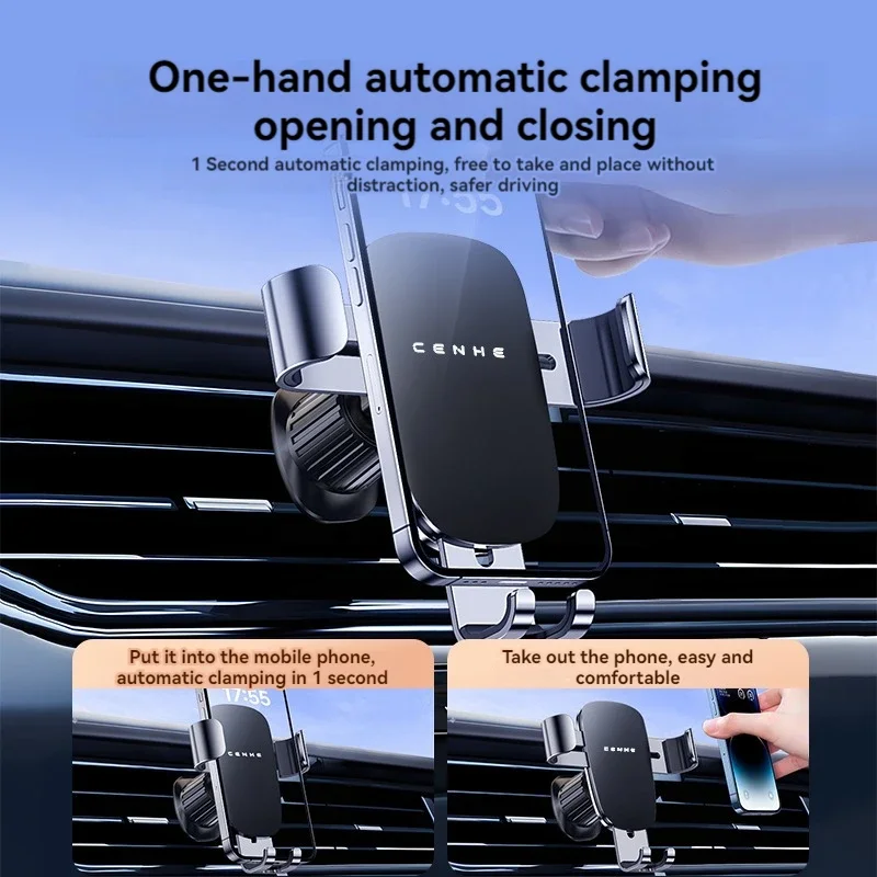 Soporte de teléfono de gravedad C03 para coche, Clip de ventilación de aire, soporte para teléfono inteligente, soporte GPS para iPhone 14 15 Pro, Xiaomi, Samsung, Huawei