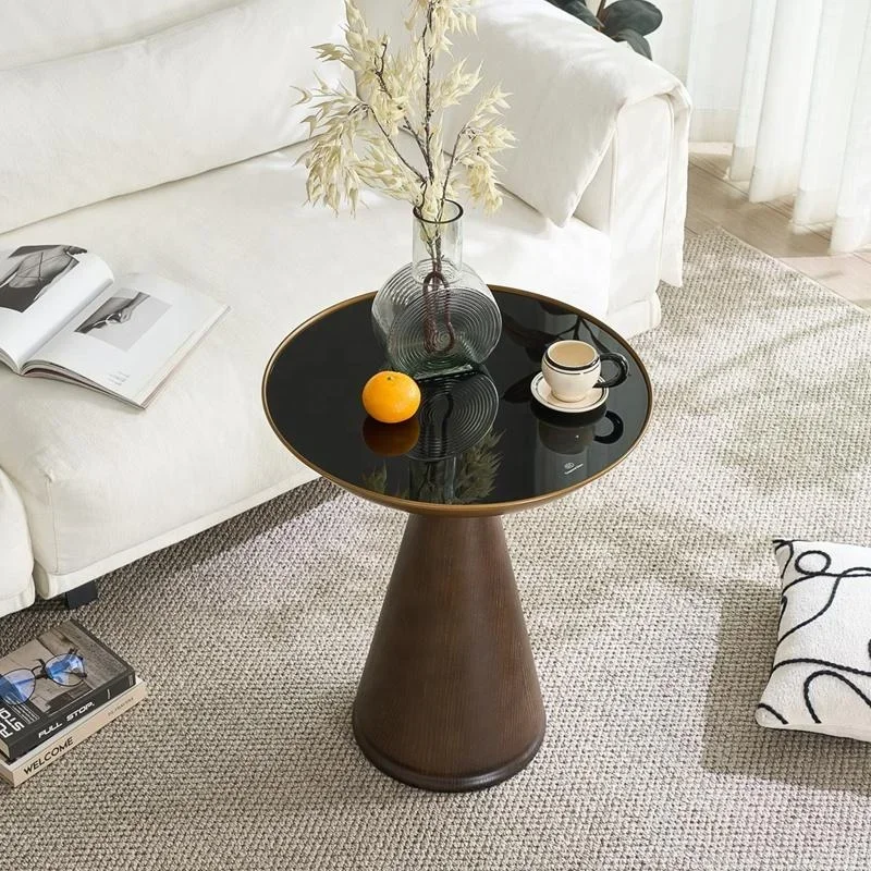 Custom Modern Vintage High-End Luxury Coffee Table With Solid Wood Base Center Table For Living Room Sofa Side Table For Home Us