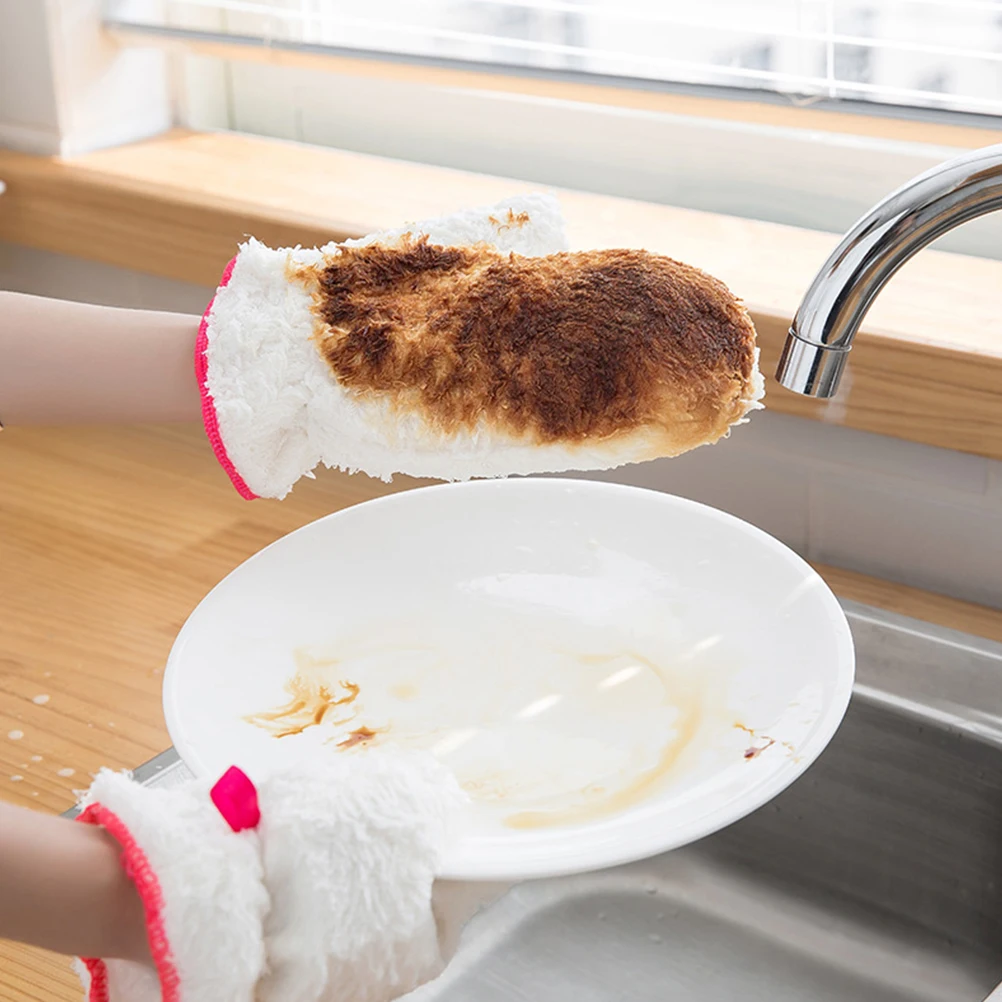

Waterproof Anti-slip Thick Strong Cleaning Kitchen Household Bamboo Fiber Dishwashing Gloves Eco-friendly Durable for Dishes