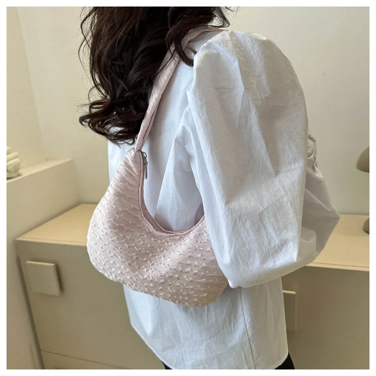 2023 New Woman Shoulder Bag, Fresh, Sweet, Casual Dumpling Bag, Minimalist Backpack, Artistic Style, Commuting Crossbody Bag