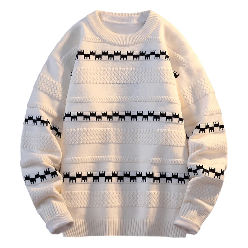 Outono inverno na moda quente em torno do pescoço camisola de malha para masculino engrossado casual solto esportes conforto plus size camisola