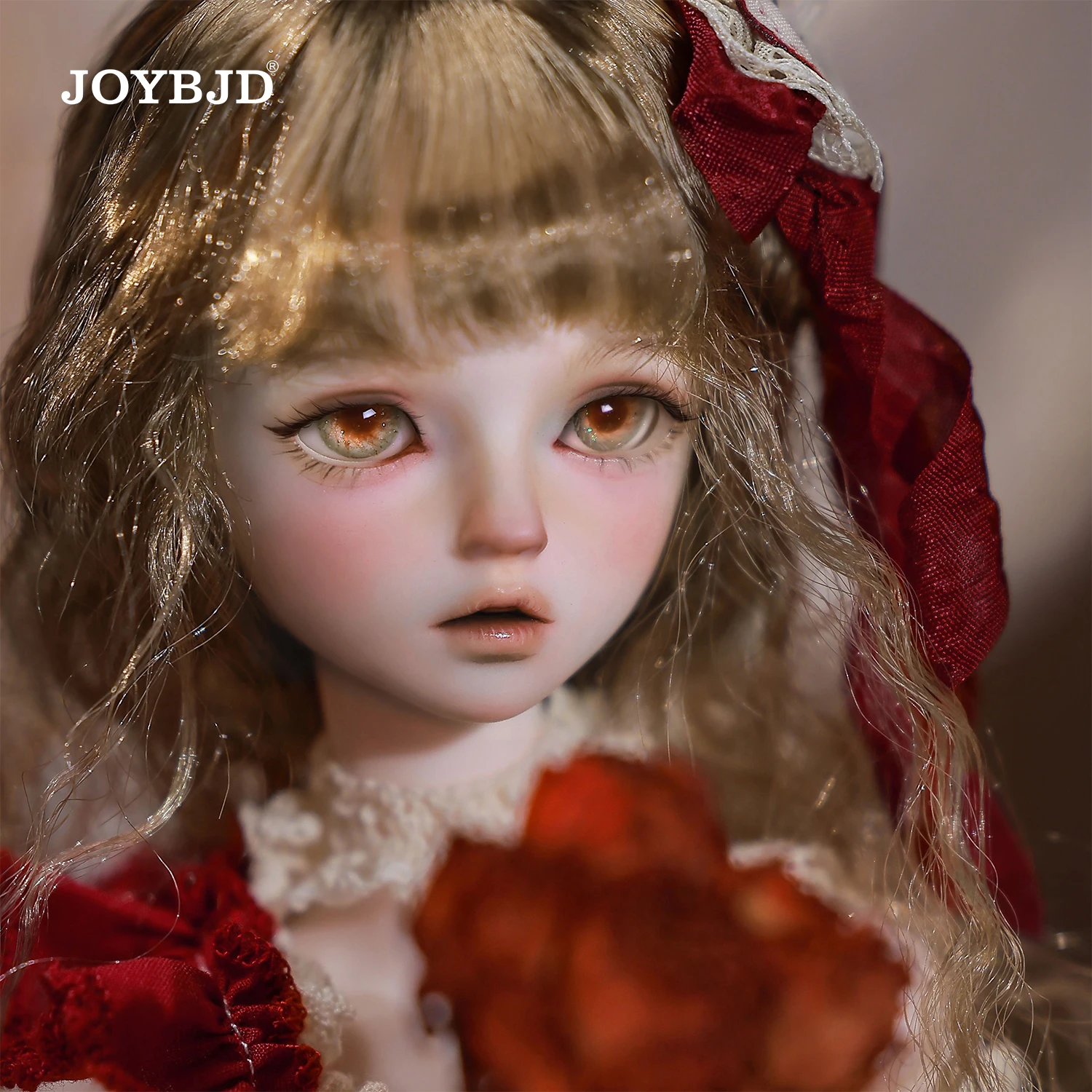 Joybjd 1/4 Isabella Fullset C BJD Doll with Muxi Body Fantasy Flower Fairy Under The Apple Tree with Red Exquisite Puff Sleeves