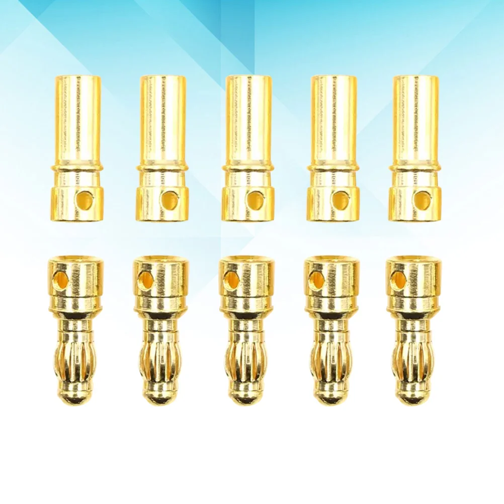

10Pairs Durable 35mm Gold Plated Copper Connectors Rc Drone Esc Motor DIY Brushless Motor Electronic Control
