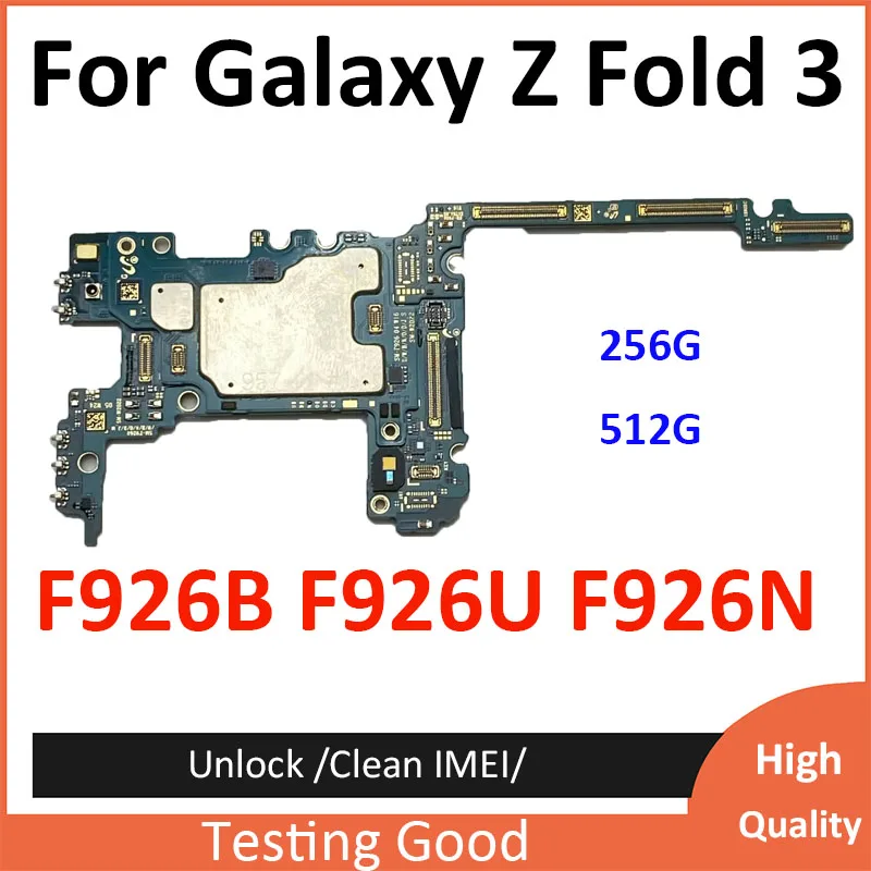 Testing Good For Samsung Galaxy Fold 3 256G Motherboard 5G Full Chips Unlocked Plate Fold3 F926U F926N F926B Logic Main Board