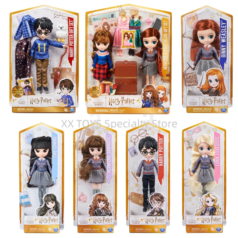 Wizarding World Harry Potter 8-inch Doll Set Hermione Granger Ginny with Accessories Joints Movable Doll Model Children Gift Set